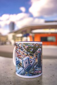 City Tasse Jenastyle Kaffeegenuss aus der Vogelperspektive
