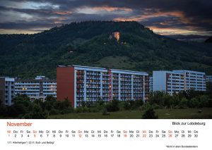 Jena Foto-Kalender "Jenaer Fotomomente 2023", November – Blick auf die Lobedburg 