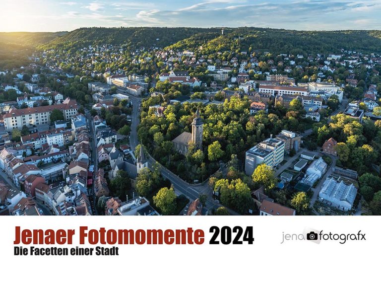 Jena Foto Kalender 2024, Deckblatt - Panoramablick auf den Jenaer Landgrafen.