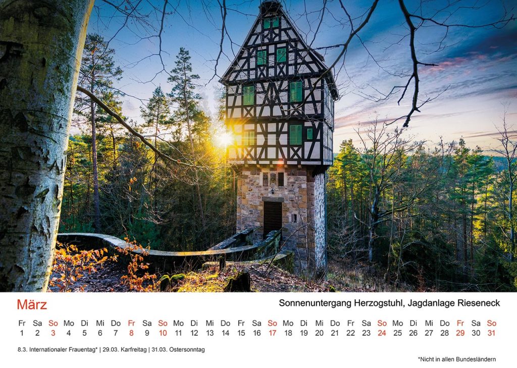 Thüringer Fotomomente 2024, Monat März – Wir haben den Sonnenuntergang am Herzogstuhl betrachtet.