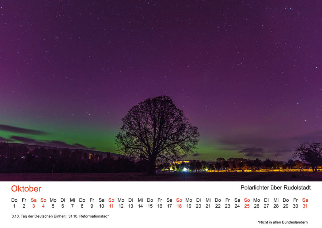 Oktober – Polarlichter über Rudolstadt